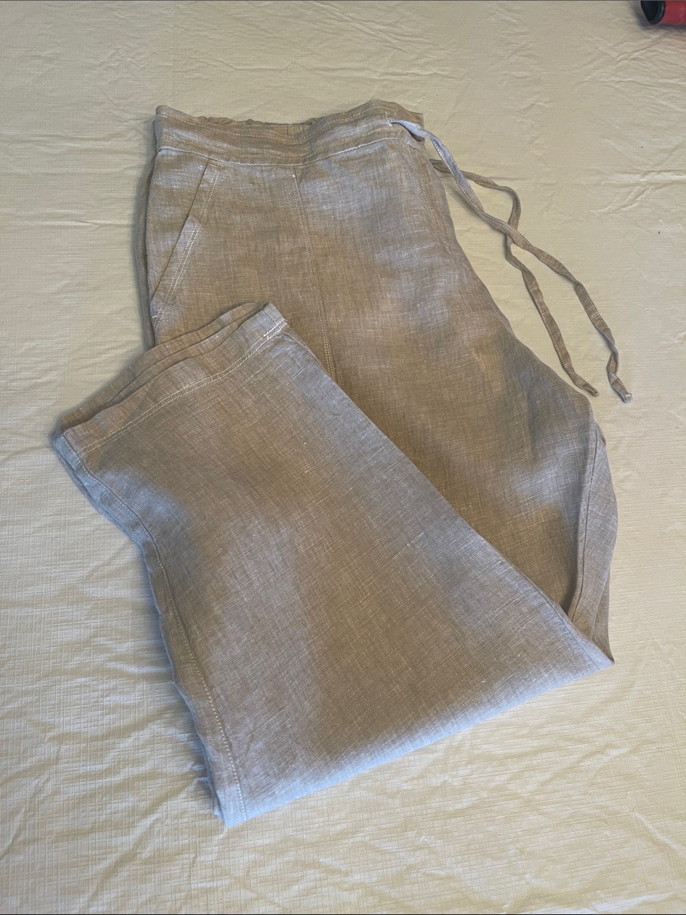 Tommy Bahama Twill Khaki Women's Linen Cargo Capris XL NWT - Picture 14 of 14